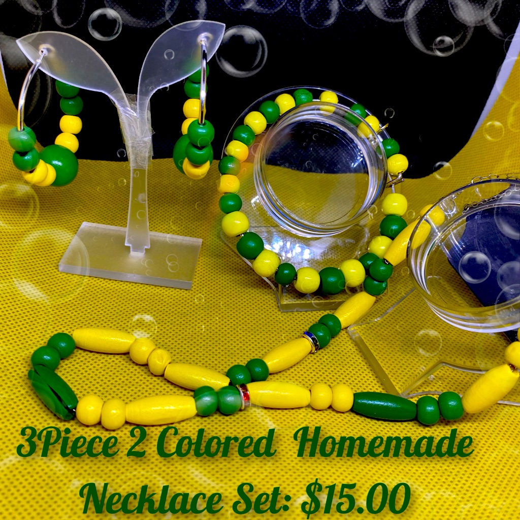 3 Piece Lemon Lime Necklace Set 13$